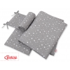 Bettwäsche Set für Babybett 3-tlg - mini Sternchen weiß
