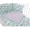 Bettwäsche Set für Babybett 3-tlg - minze Hasen