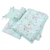 Bettwäsche Set für Babybett 3-tlg - Monde minze