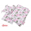 Bettwäsche Set für Babybett 3-tlg - rosa Blüten