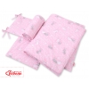 Bettwäsche Set für Babybett 3-tlg - rosa Hasen