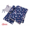 Bettwäsche Set für Babybett 3-tlg - Schwäne dunkelblau