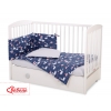 Bettwäsche Set für Babybett 3-tlg - Schwäne dunkelblau