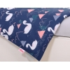Bettwäsche Set für Babybett 3-tlg - Schwäne dunkelblau