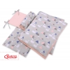 Bettwäsche Set für Babybett 3-tlg - Schwäne grau