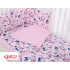 Bettwäsche Set für Babybett 3-tlg - Schwalben blau