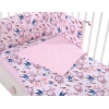 Bettwäsche Set für Babybett 3-tlg - Schwalben blau