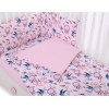 Bettwäsche Set für Babybett 3-tlg - Schwalben blau