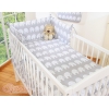 Bettwäsche Set für Babybett 3-tlg - Simple Elefanten grau