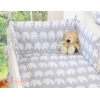 Bettwäsche Set für Babybett 3-tlg - Simple Elefanten grau