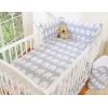 Bettwäsche Set für Babybett 3-tlg - Simple Elefanten grau