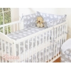 Bettwäsche Set für Babybett 3-tlg - Simple Eulen grau