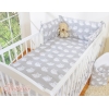 Bettwäsche Set für Babybett 3-tlg - Simple Eulen grau