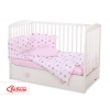 Bettwäsche Set für Babybett 3-tlg - Sternen grau - rosa/rosa