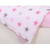 Bettwäsche Set für Babybett 3-tlg - Sternen grau - rosa/rosa