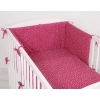 Bettwäsche Set für Babybett 3-tlg - weinrote Sternchen