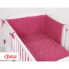 Bettwäsche Set für Babybett 3-tlg - weinrote Sternchen