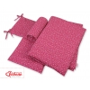 Bettwäsche Set für Babybett 3-tlg - weinrote Sternchen