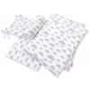 Bettwäsche Babybett Grau Wolken