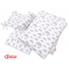 Bettwäsche Set für Babybett 3-tlg - Wolken grau