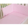 Bettwäsche Set mit Bettumrandung gesteppt 3-tlg - rosa