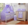 Babybett Garnitur mit Himmel 11-tlg Lila