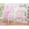 Baby Bettset Mädchen  11-tlg mit Moskitonetz - Hängende Herzen Pink Rosa
