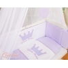 Bettwäscheset 6-tlg für Beistellbett FABIO - Little Prince/Princess lila