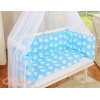 Bettwäscheset 6tlg für Beistellbett FABIO - Basic blue Eulen