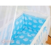 Bettwäscheset 6tlg für Beistellbett FABIO - Basic blue Eulen