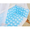 Bettwäscheset 6tlg für Beistellbett FABIO - Basic blue Eulen