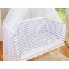Bettwäscheset 6tlg für Beistellbett FABIO - Basic Zick-Zack - grau