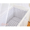 Bettwäscheset 6tlg für Beistellbett FABIO - Basic Zick-Zack - grau