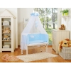 Bettwäscheset 6tlg für Beistellbett FABIO - Hängende Herzen blau