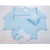 Bettwäscheset 6tlg für Beistellbett FABIO - Hängende Herzen blau