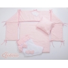 Bettwäscheset 6tlg für Beistellbett FABIO - Hängende Herzen rosa