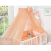 Bettwäscheset Babybett 11-tlg mit Moskitonetz - Hängende Herzen pfirsich