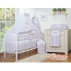Bettwäscheset Babybett 11-tlg mit Moskitonetz - Hängende Herzen rosa Blümchen