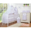Bettwäscheset Babybett 11-tlg mit Moskitonetz - Hängende Herzen rosa Blümchen