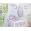 Bettwäscheset Babybett 11-tlg mit Moskitonetz - Hängende Herzen rosa Blümchen