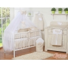 Bettwäscheset für Babybett 11-tlg mit Moskitonetz - Hängende Herzen Beige-Punktemuster