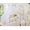 Bettwäscheset für Babybett 11-tlg mit Moskitonetz - Hängende Herzen Beige-Punktemuster