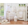 Bettwäscheset für Babybett 11-tlg mit Moskitonetz - Hängende Herzen Beige-Punktemuster
