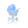 Puppenwagen aus Korb Blau