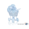 Blau Weide Puppenwagen Bettwäsche blaue Blümchen aus Weidenkorb
