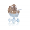 Blau Weide Korb Puppenwagen