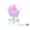 Blau Weide Puppenwagen Bettwäsche Rosa Punktmuster Korb