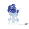Blau Weide Puppenwagen Korb Marineblau Bettwäsche