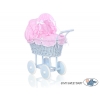 Blau Weide Korb Puppenwagen Rosa mit Punktmuster Weiß nr 31699-530