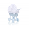 Blau Weide Korb Puppenwagen Weiß Weiß mit Stickerei nr 31699-906